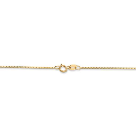 Child's 0.7mm 14k Yellow Gold Box Chain w/Spring Ring Necklace, 14 In. - Picture 4 of 8